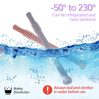 Anneau de dentition creux paille à mâcher sensorielle infantile tout-petits Mordedores sensoriales Tubes en silicone jouets de dentition cadeaux sans BPA