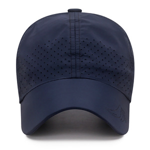 Navy Blue Breathable Mesh Baseball Cap Lightweight Sun Protection Outdoor Sports Hat Unisex Quick Drying Perforated Design - Product Image 1