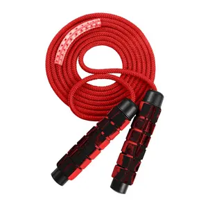 adjustable weighted skipping rope with nylon rope with bearing and foam handles fitness equipment