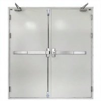 Ensemble de serrures de porte d'évacuation d'urgence : barre anti-panique + poignée de levier de verrouillage extérieure pour portes simples