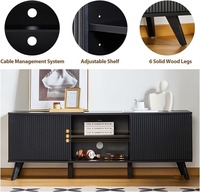 Table basse moderne en bois noir de style mid-century avec tiroirs de rangement pour salon