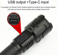 Lampe de poche à affichage LCD TG-SD302 haute luminosité Zoom rechargeable Super lumineux lampe torche tactique LED Camping lampe de poche