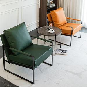 Sillón Individual Moderno y Sencillo, de Estilo Ligero y Lujoso, con Estructura de Hierro, para Oficina, Recepción de Hotel, Sala de Estar o Sala de Espera - Product Image 3