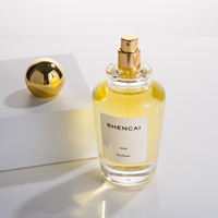 Flacon de parfum pour femme en verre transparent de luxe, vide, 50 ml, 100 ml, cylindrique, avec bouchon rond