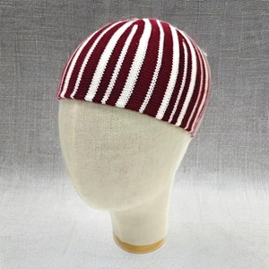 Kufi kopiah หมวกอิสลามผ้าฝ้ายถักแบบดั้งเดิมสีแดงขาวใส่สบาย - Product Image 2