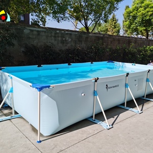 Outdoor Above Ground Family Swimming <strong>Pool</strong> Rectangular Metal Frame With PVC For Kids And Adults For Backyard Garden Patio - Product Image 1
