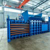 Mesin Press Baler Horizontal Otomatis Penuh Efisiensi Tinggi Hemat Tenaga untuk Daur Ulang Kertas, Botol, dan Pakaian