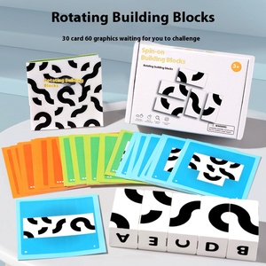 Puzzle en bois Montessori, autres jouets éducatifs, puzzles, blocs de construction rotatifs pour enfants, tout-petits, garçons et filles - Product Image 3