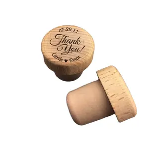 Factory In Stock Personalized Wooden Bottle Stopper Wine Cork Stopper T Shape Cork Custom Logo