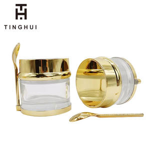 Luxury Eco Friendly Recyclable Custom 30g 50g 80g Gold Clear Cosmetic <b>Glass</b> <b>Jar</b> Packaging for Face & Eye Cream - Product Image 3