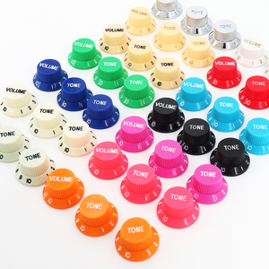 Kenop gitar ST kontrol kecepatan nada <span class=keywords><strong>Volume</strong></span> gaya topi atas plastik putih untuk bagian pengganti gitar listrik - Product Image 1
