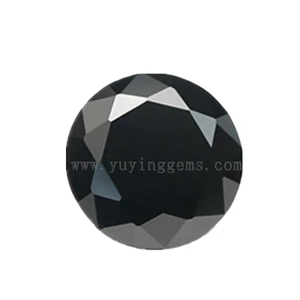 卸売ジェムストーンCZ1.3mmルーズスモールラウンドシェイプダイヤモンドカットブラックジルコンストーン価格