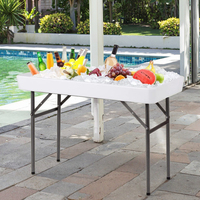 Table de remplissage et de refroidissement pliante en plastique de vente chaude pour les événements de fête en plein air