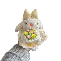 Porte-clés pendentif sac en peluche dessin animé lapin à oreilles tombantes, mignon, cadeau, robe de princesse bleu sel de mer rose