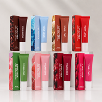 Baume à lèvres hydratant et brillant au goût de fruits avec logo personnalisé, baume à lèvres hydratant à paillettes, maquillage à marque privée, baume à lèvres au peptide