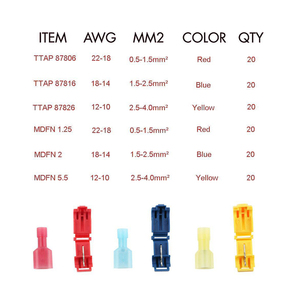Fully Insulated T Tap Male <b>Quick</b> Disconnect Plug Kit Self-Stripping Nylon <b>Quick</b> Wire Terminals for Power <b>Connectors</b> PC Housing - Product Image 5
