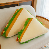 Coussin en peluche personnalisé en forme de sandwich simulé, coussin de dossier pour lit, coussin de tête de lit de bureau, poupée en peluche