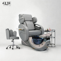 Fauteuil de pédicure électrique multifonctionnel en acrylique au design populaire avec bassin intégré, station de massage et spa pour les pieds