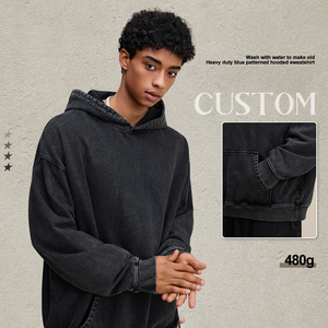 Sudadera con Capucha para Hombre, 480G, Resistente al Viento, Cálida, Vintage, 100% Algodón, con Logotipo Personalizado, Fabricante, Alta Calidad, Estilo Moderno - Product Image 2