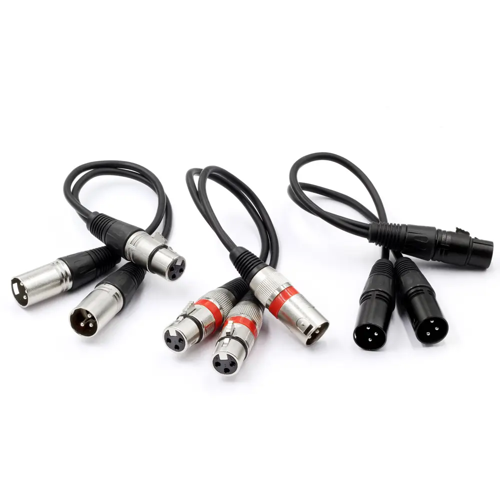 Hot bán 0.3m XLR Cable Nam để Nữ cân bằng Âm Thanh Microphone điều chỉnh dòng 1 điểm 2 dây