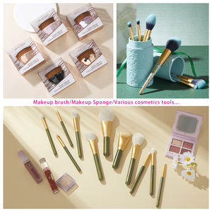 แปรงแต่งหน้าด้ามไม้10ชิ้นทำจากอลูมิเนียมมีสายสีโรสโกลด์กลิตเตอร์สีม่วง - Product Image 3