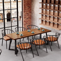 Meubles de restaurant commerciaux, ensemble table et chaises de restaurant, structure en métal industriel, mobilier de salle à manger pour café, bistrot, commerce