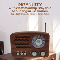 Vintage Ahşap Görünümlü Taşınabilir Radyo FM AM SW Bluetooth Hoparlör Retro Mini Kablosuz Ses Çalar Ev Ofis Dinlenme Yaşlı Kullanımı İçin