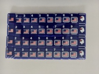 Tuiles de Mahjong Américaines en Acrylique Rouge, Blanc et Bleu, Motif Drapeau, Feux d'Artifice et Sucettes Glacées pour Soirée Jeu du 4 Juillet