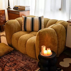 Sofá Individual Estilo Retro Francés Color Crema, Sofá de Salón Moderno y Sencillo de Diseño, Sofá de Tela para Descanso con Funda de Alpaca - Product Image 2