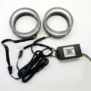 Cobertura de lente WRGB para projetor de farol de carro, cobertura de cristal multicolorida com controle por aplicativo de 3,0 polegadas para BMW E36 E38 E39 E46