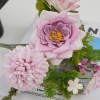 Bouquet de roses artificielles en soie faites à la main, fleurs artificielles, décoration de la maison ou décoration de mariages et d'événements, fête des mères