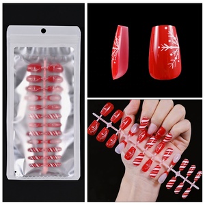 120 <span class=keywords><strong>Uñas</strong></span> Postizas de Navidad con Diseño de Alce y Copo de Nieve, <span class=keywords><strong>Uñas</strong></span> Acrílicas <span class=keywords><strong>Cortas</strong></span> y Redondas, <span class=keywords><strong>Uñas</strong></span> de Ataúd para Manicura - Product Image 6