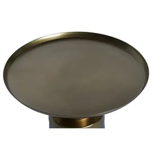 TABLE D'APPELISSAGE EN VERRE ET FER 37 37 50 BLEU - Product Image 1