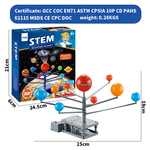 Giocattolo Educativo STEM Zhorya, Proiettore 3D Rotante del Sistema Solare e dei Pianeti - Product Image 6