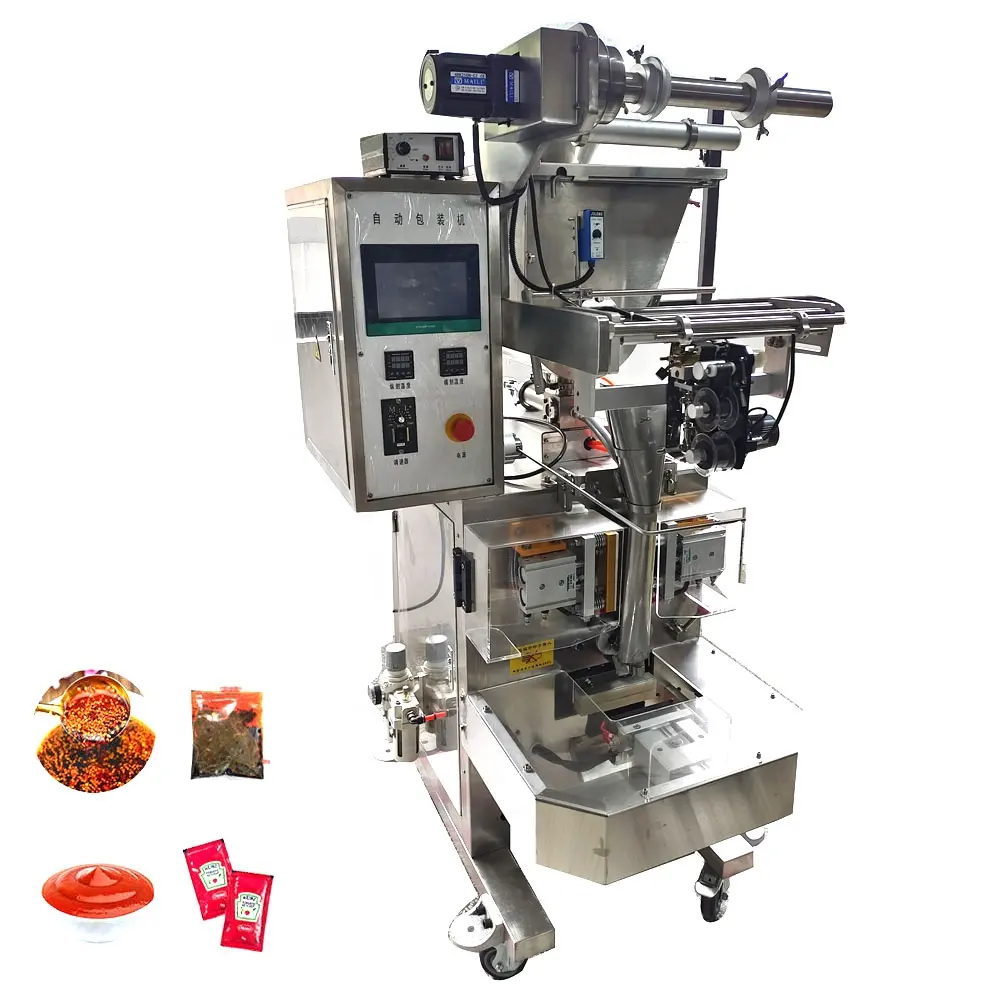 Automatic tomato paste Liquid Sachet Filling Packaging Machine Shaped Bag Stick Sauce Packing Machine