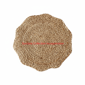 Napperon en jute tressé à la main Tapis de table rond écologique naturel pour la maison et la décoration de la salle à manger à un prix économique - Product Image 1