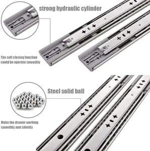 SNEIDA Top produit glissières de tiroir avec serrure glissières de tiroir 53mm fermeture douce coureur de tiroir rails d'armoire robustes manière coulissante