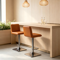 Tabouret de bar pivotant moderne en similicuir, réglable avec vérin à gaz, pour îlot de cuisine, comptoir de petit-déjeuner, bistrot