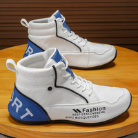 Nouvelles chaussures montantes pour hommes, bottes Martin pour hommes, chaussures de sport décontractées blanches pour hommes, baskets pour étudiants