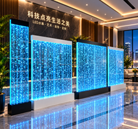 Mur d'eau à bulles LED en acrylique personnalisé, écran de séparation intérieur, décoration de hall d'hôtel, mur d'eau à bulles décoratif commercial