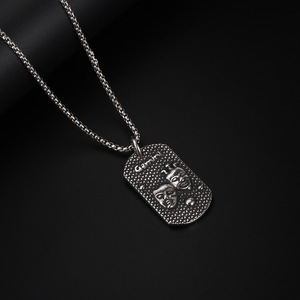 Collier Gemini pour hommes, pendentif en acier inoxydable, signe du zodiaque, masque, charme, Style Hip Hop SP858 - Product Image 2