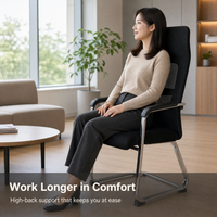 Chaise de réunion commerciale en maille pour salle d'attente, chaise de visiteur pour personnel de bureau, chaise de formation à pieds fixes en arc