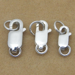 Móc Cài Tôm Hùm Vuông Bằng Bạc Sterling 925 Với Đầu Nối Vòng 8Mm 10Mm 12Mm Vòng Tay Vòng Cổ Móc Lò Xo Tự Làm Trang Sức - Product Image 2