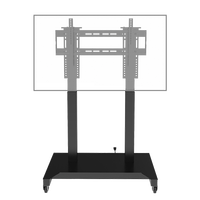 Meuble TV mobile Chariot TV roulant Support de sol avec support sur roues verrouillables Étagère électrique à hauteur réglable pour meuble TV 80 pouces