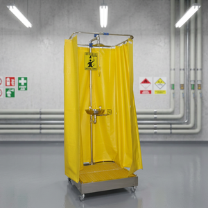 Station mobile jaune d'urgence pour douche d'urgence et rinçage des yeux, équipement de protection individuelle pour usage en salle d'urgence, marque OEM/ODM - Product Image 3