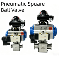 Vanne à boisseau sphérique pneumatique à plateforme haute en acier inoxydable 304/316L, trois pièces, raccord à collier, taille de port 1/2-4 pouces, personnalisable ODM/OEM