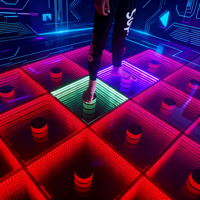Piste de danse magnétique portable 3D, éclairage LED pour DJ, scène de danse interactive, dalles de piste de danse LED pour mariage