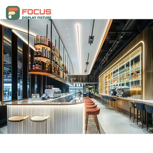 ตู้โชว์กาแฟแบบมืออาชีพ ประตูกระจกมีไฟ ชั้นวางสินค้า ตู้โชว์ร้านกาแฟ - Product Image 1