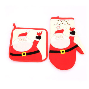 New cross-border Christmas microwave <b>oven</b> mitts, placemats, Christmas home decor items, placemats, heat insulation mats - Product Image 4