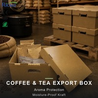 Boîte en carton ondulé kraft ciré pour l'exportation de grains de café et de feuilles de thé, protection aromatique, carton résistant à l'humidité